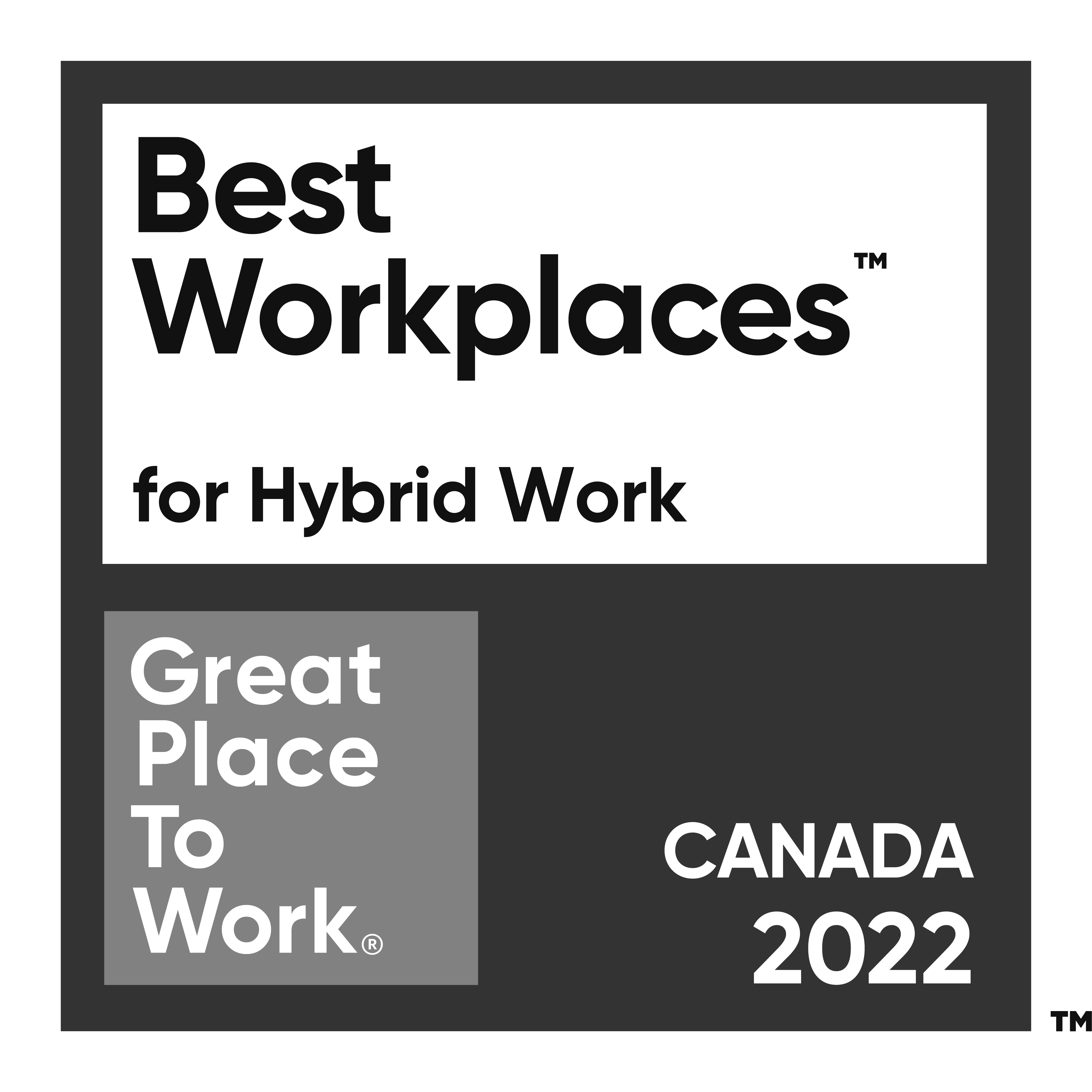 Best Workplaces for Hybrid Work 2022 logo (black and white)