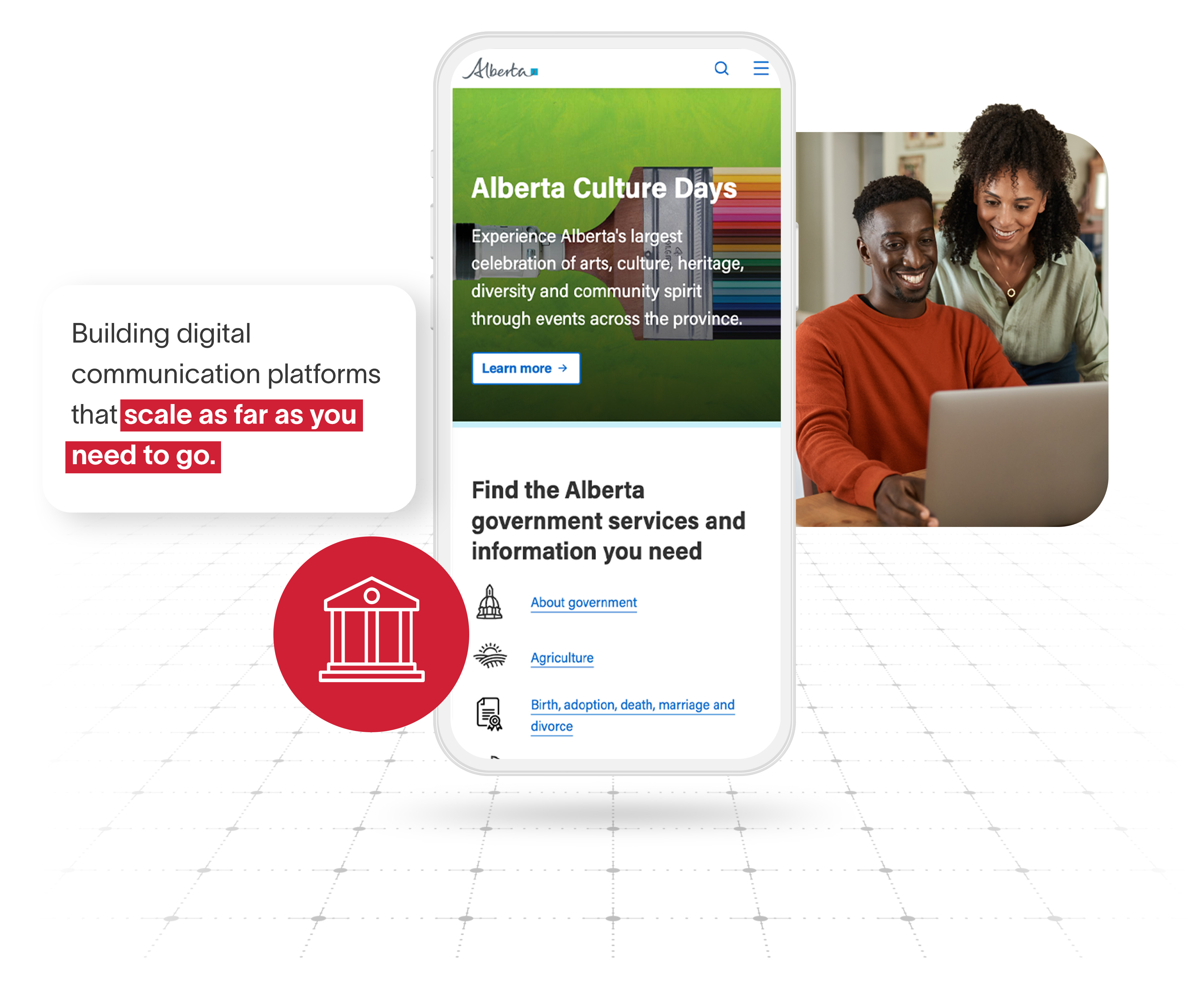 Government of Alberta Website Government of Alberta Website displayed on a mobile phone
