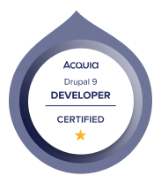 Acquia Drupal 9 Certified Developer certification badge