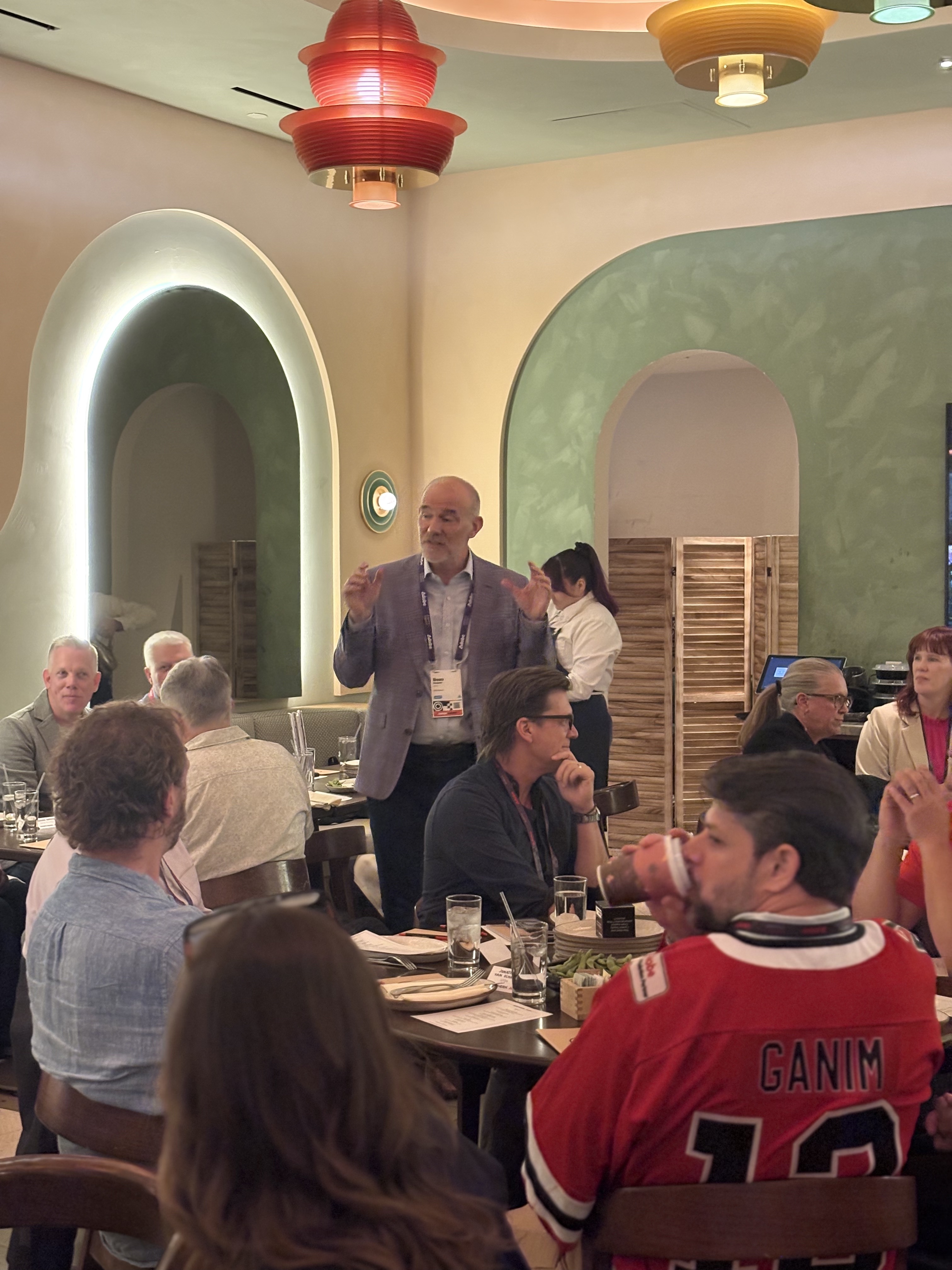 Beau leading the Content Supply Chain lunch and learn at SUGARCANE