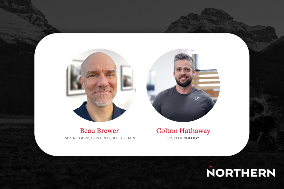 Headshots of Beau Brewer and Colton Hathaway in front of a mountain backgorund