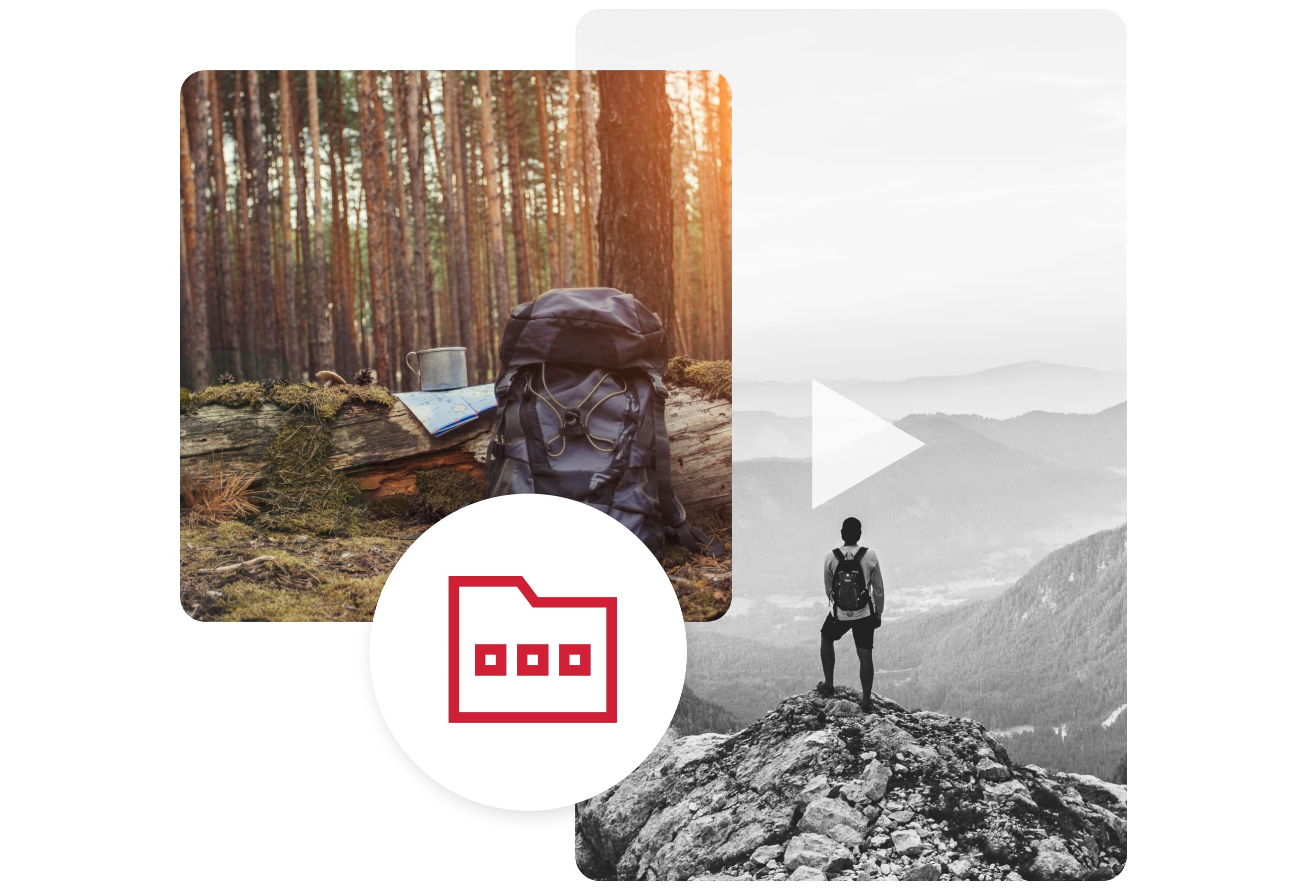 UX Solutions - Digital Asset Management Hero Image and video with a folder logo in front