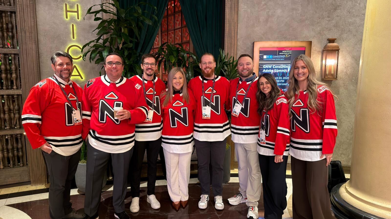Northern team in jerseys after the CHICA networking breakfast