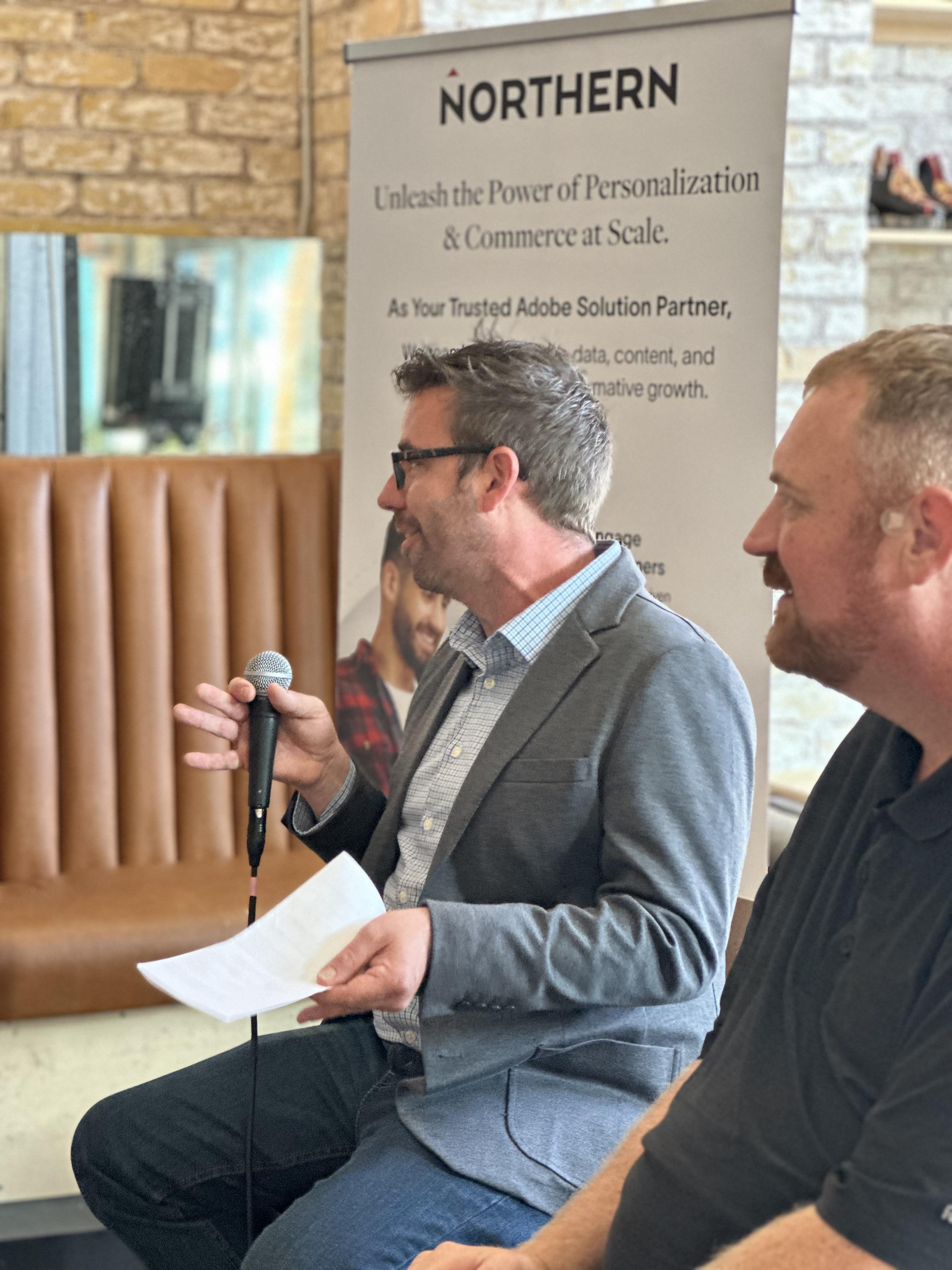 Ben Thompson and Scotty Hagen speaking about data privacy and consent at CX Café Minneapolis