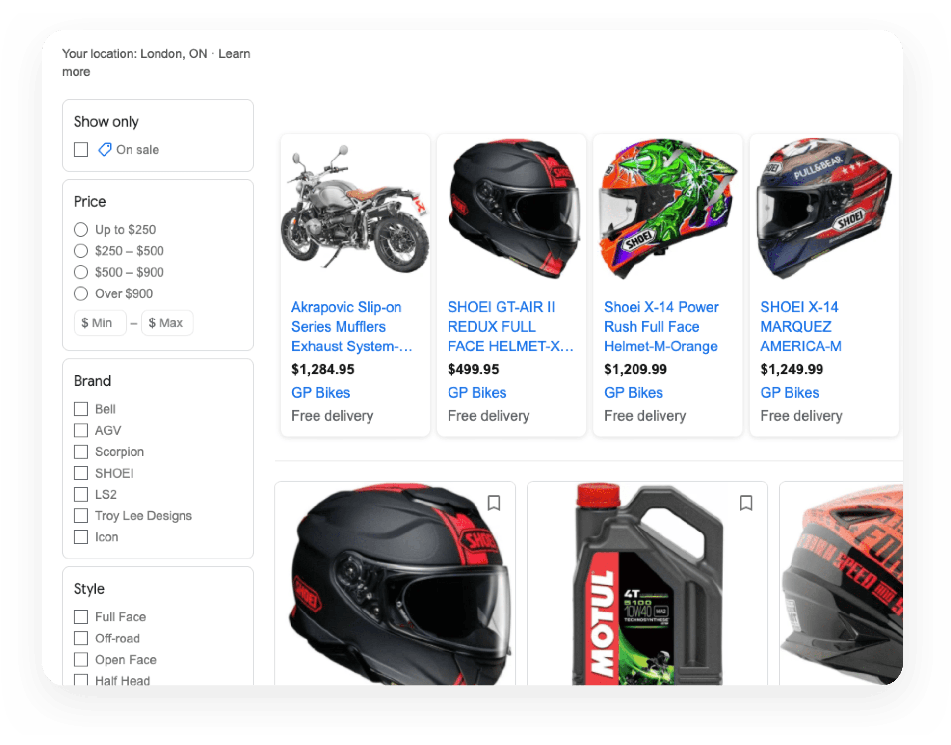 GP Bikes CS feature image B category view of the GP Bikes website