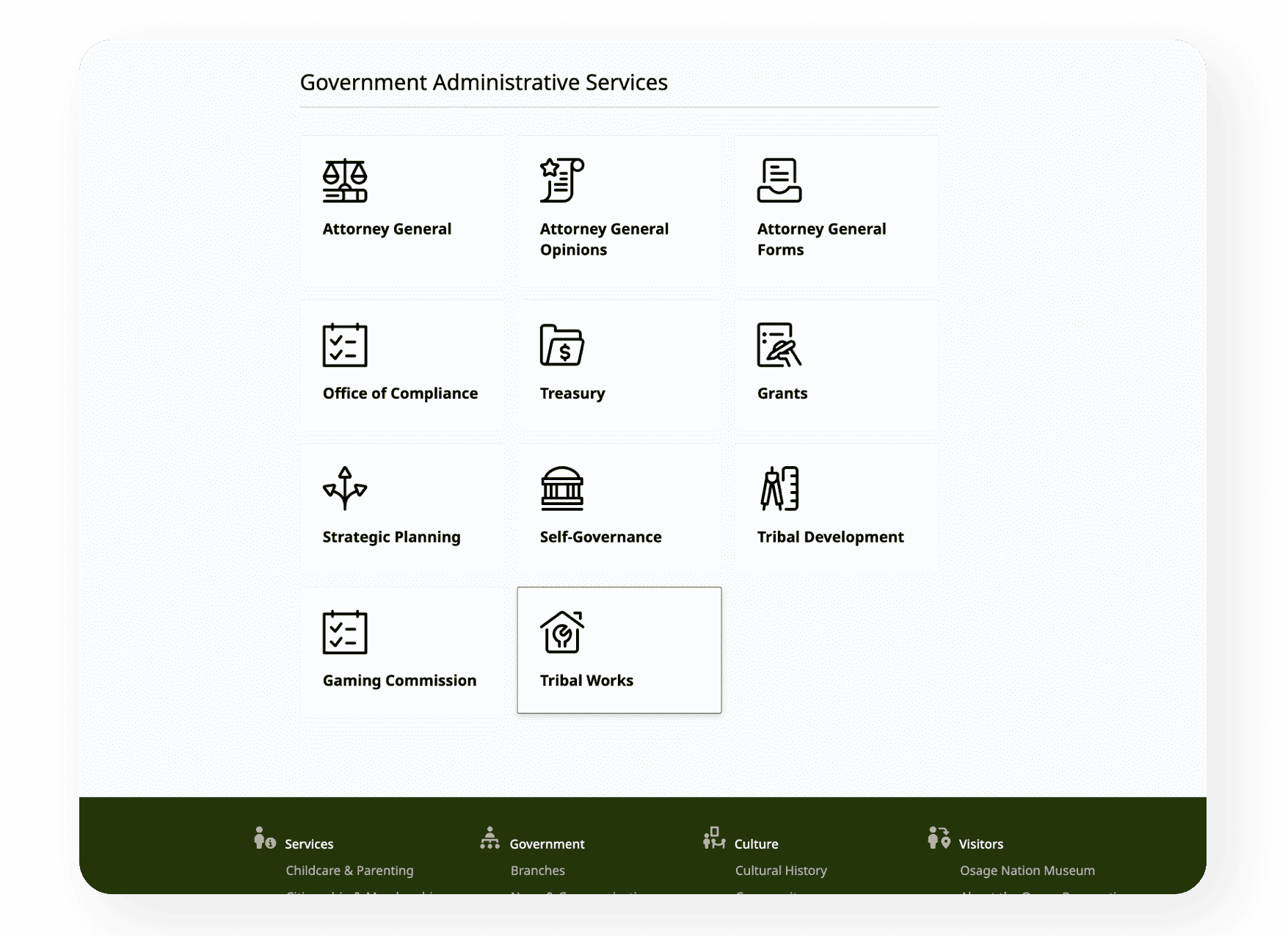 Osage website preview.
