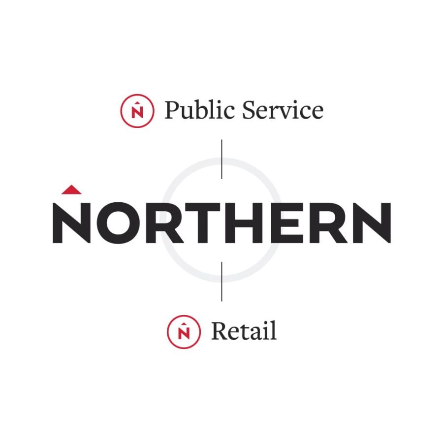 Northern logo with branch to Public Service above and Retail below