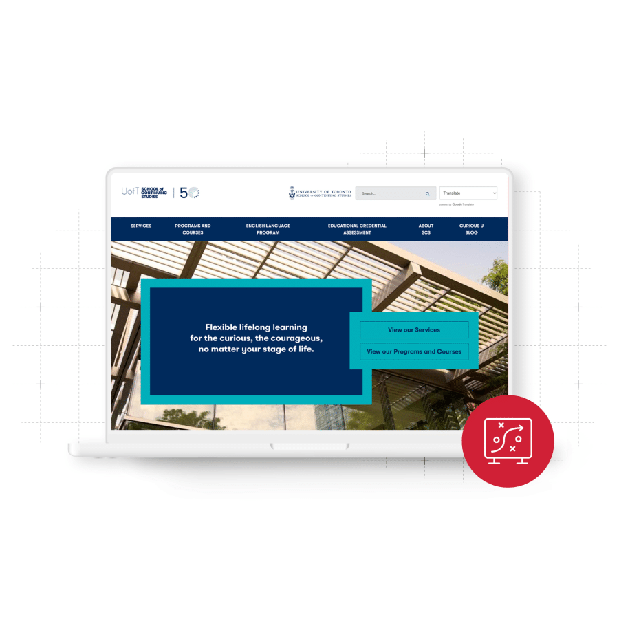 University of Toronto Website displayed on a laptop
