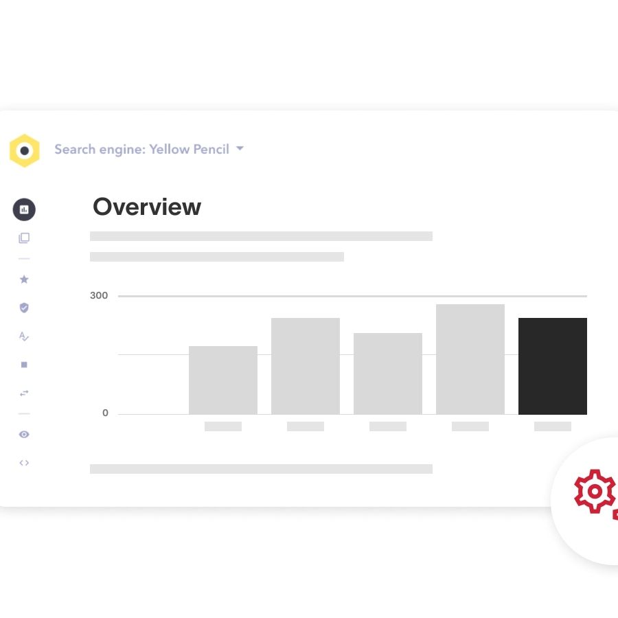 OnPoint Search overview dashboard with a bar graph displaying values over time 