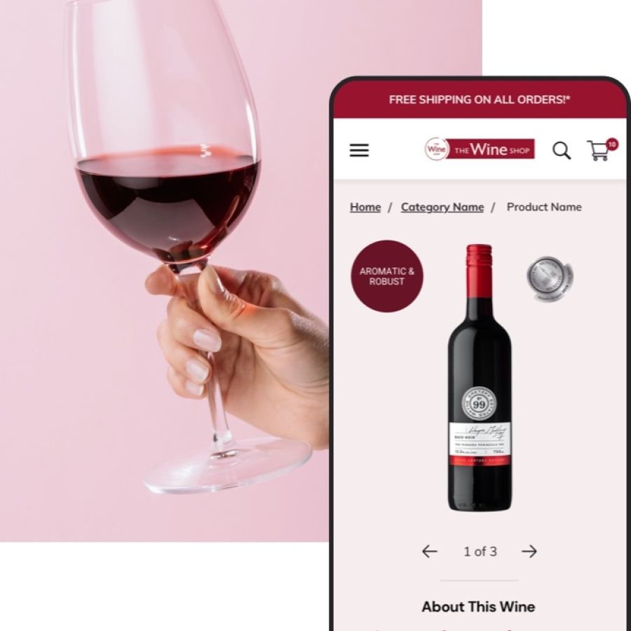 Wine Shop mobile preview.