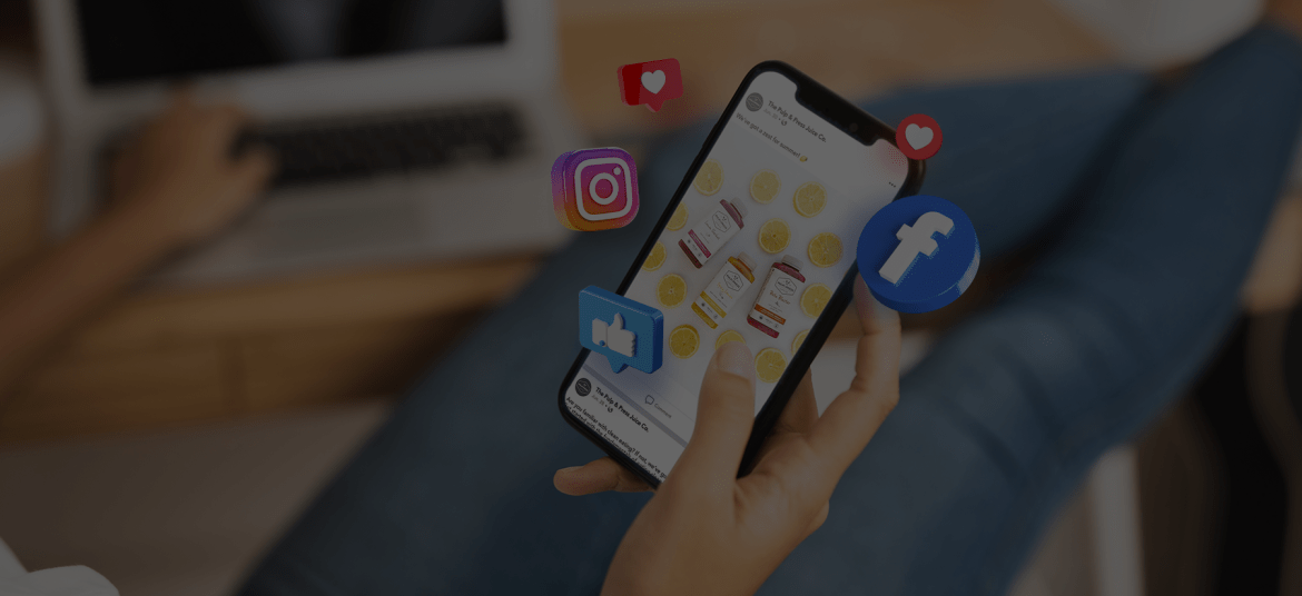 Social media images on cellphone