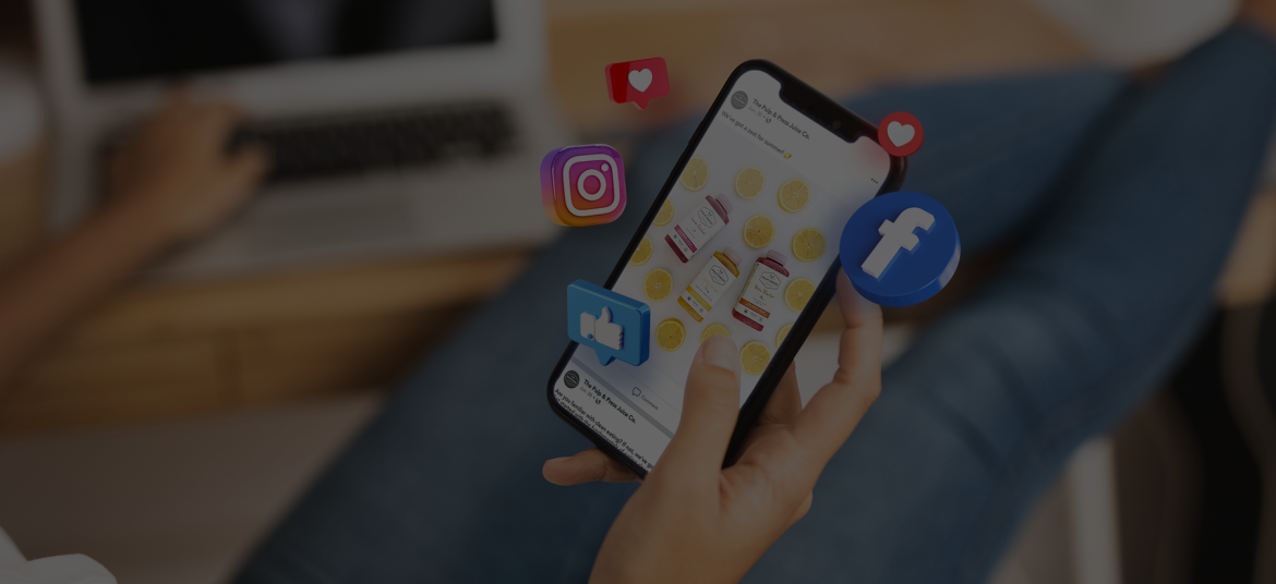 Social media images on cellphone