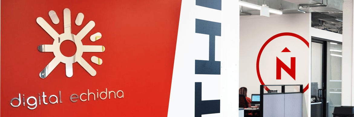 Digital Echidna and Northern logos in office