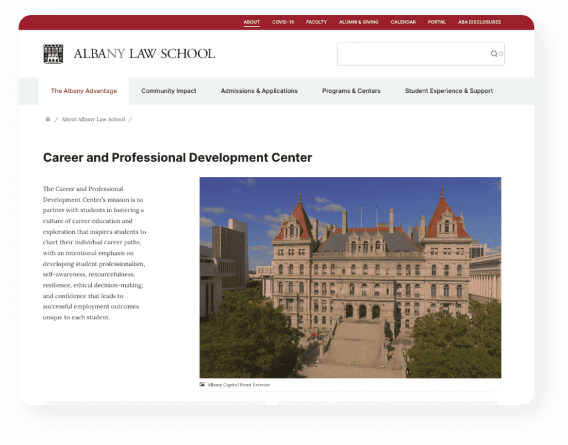 Albany Law School website