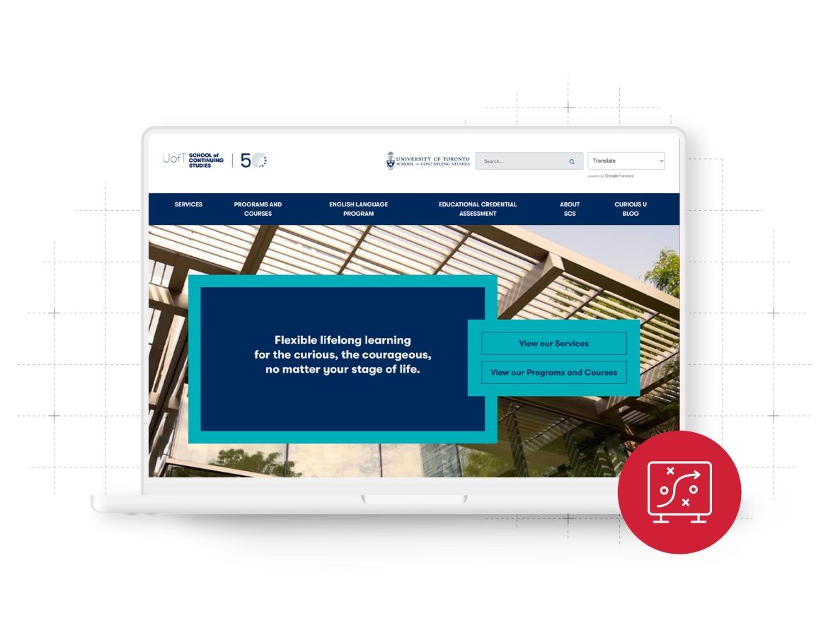 University of Toronto Website displayed on a laptop