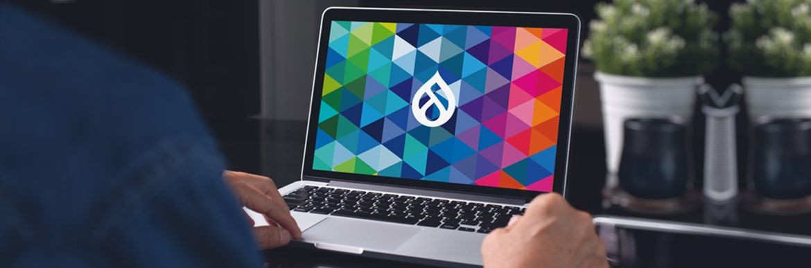 Drupalcon logo on laptop
