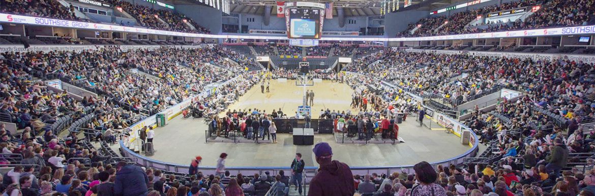 Crowd in sports arena