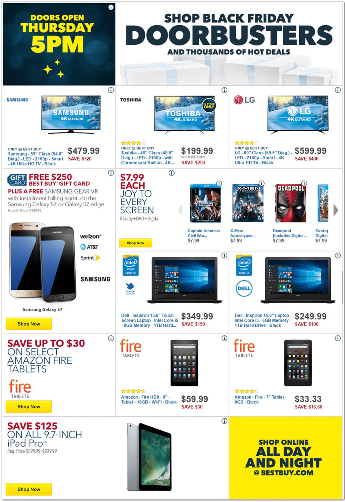 Black Friday doorbusters marketing flyer