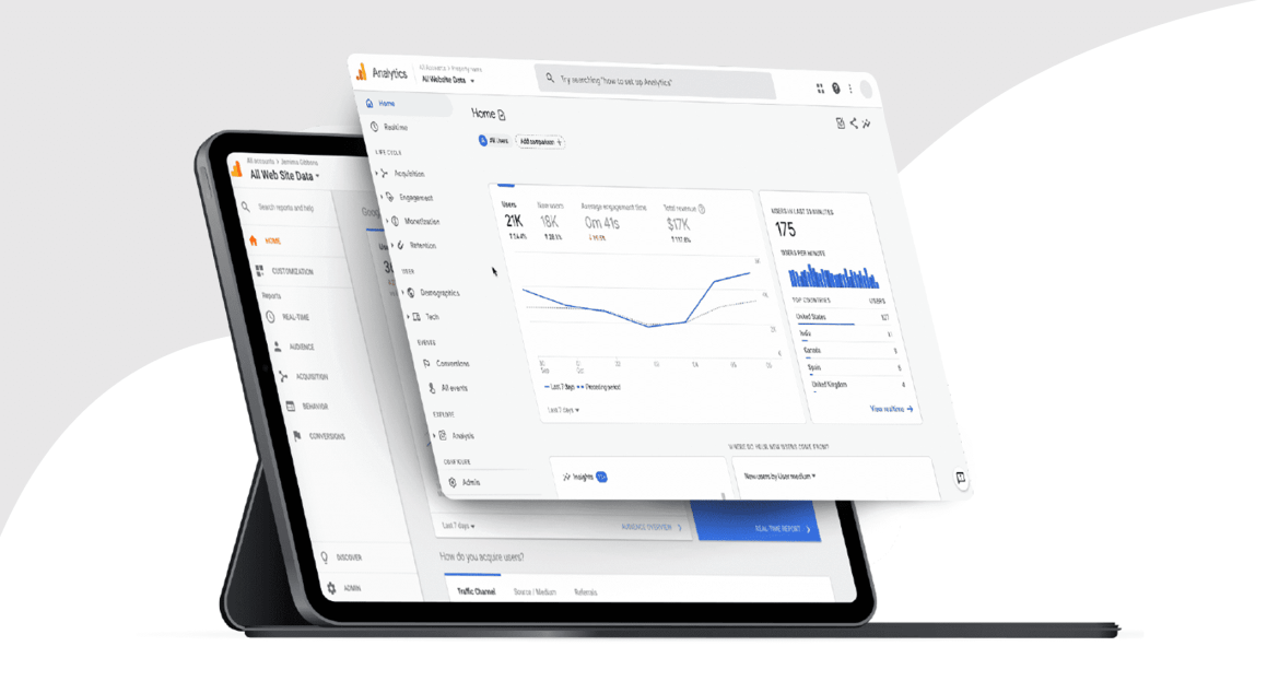 Charts displayed on tablet