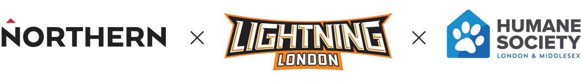 Logos for Northern, London Lightning, and Humane Society of London and Middlesex
