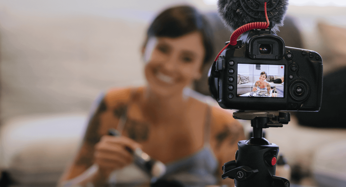 Girl smiling in front of camera