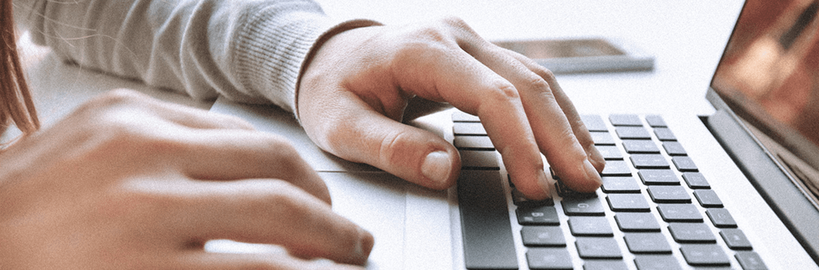 Hands typing