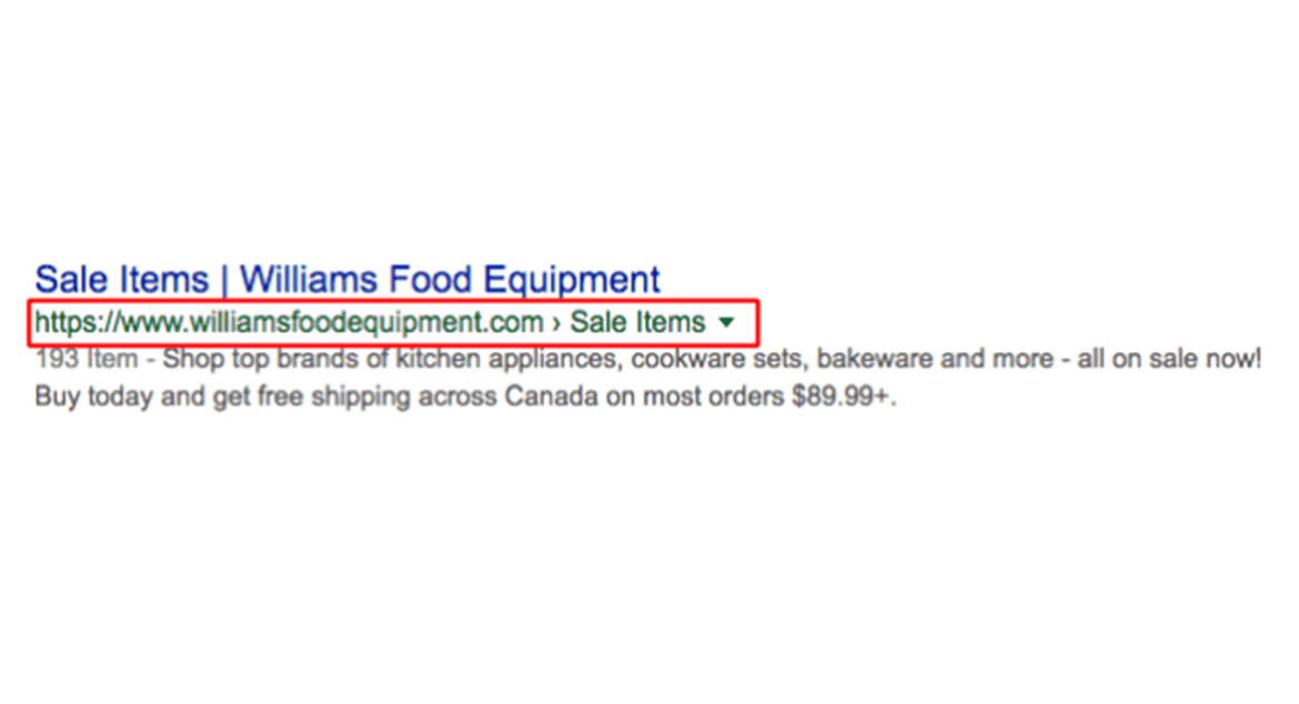 Web search results link