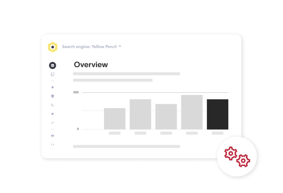UX Solutions - OnPoint Search OnPoint Search overview dashboard with a bar graph displaying values over time