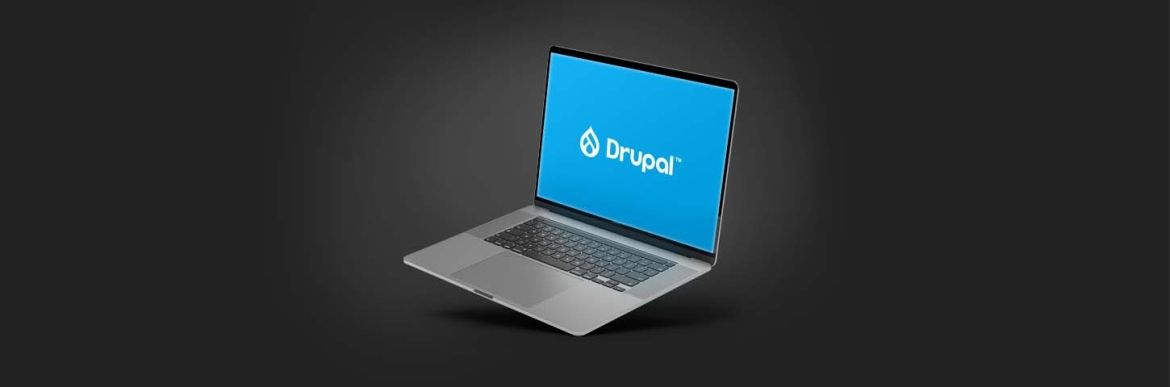 Drupal logo on laptop