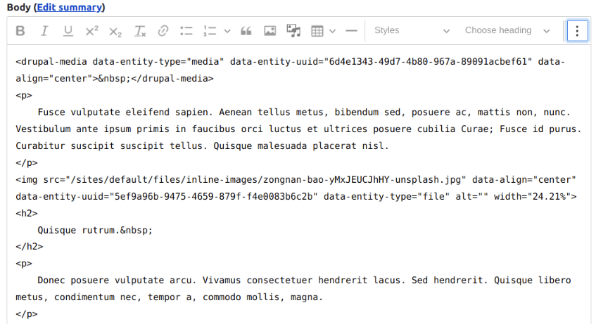 Drupal 10 new editor.