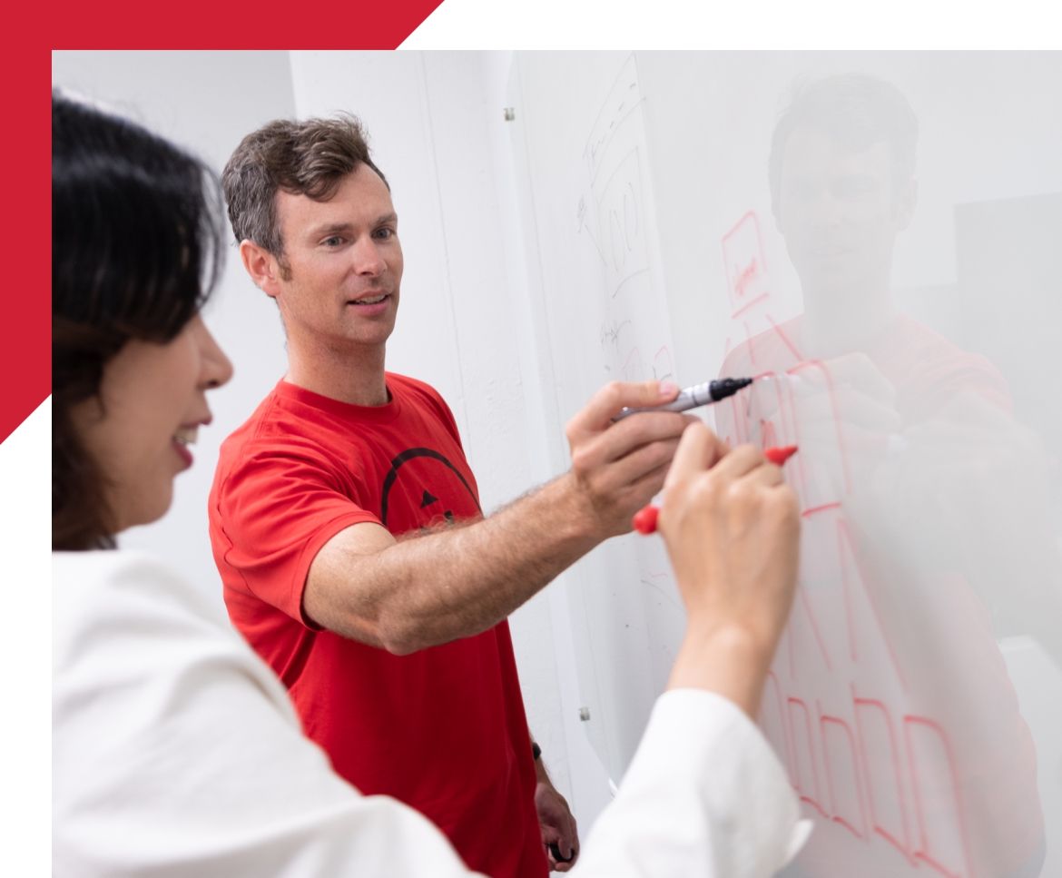 writing on a whiteboard