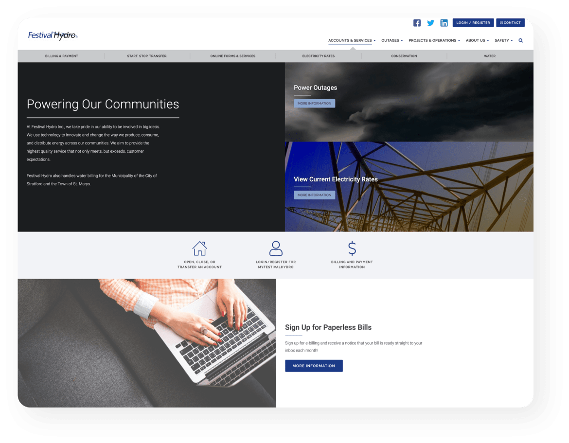 Festival Hydro website