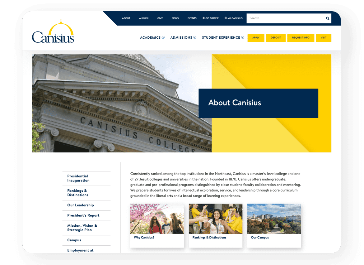 Screen shot of website homepage.