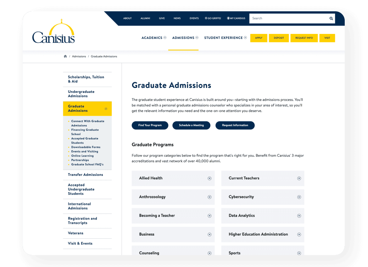 Screen shot of website.