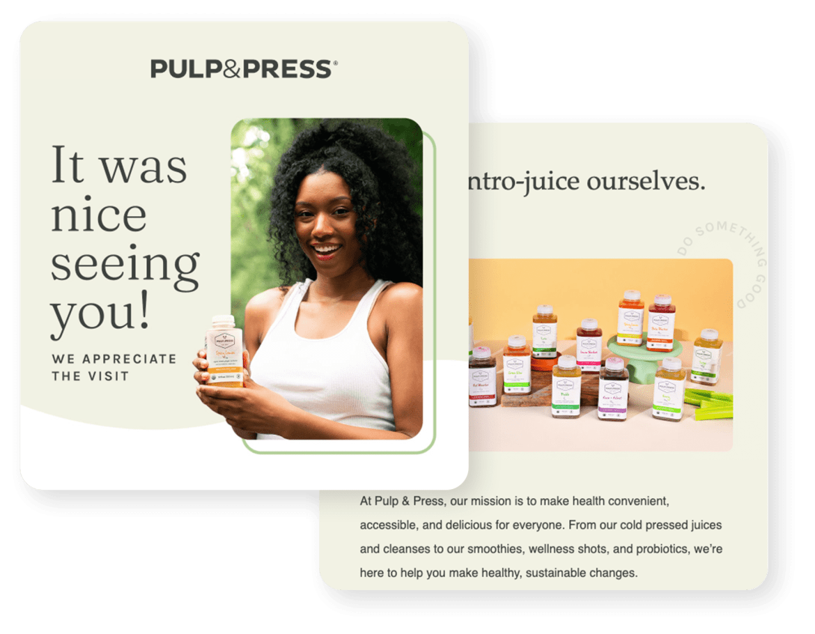 Pulp & Press browse abandon email renderings.