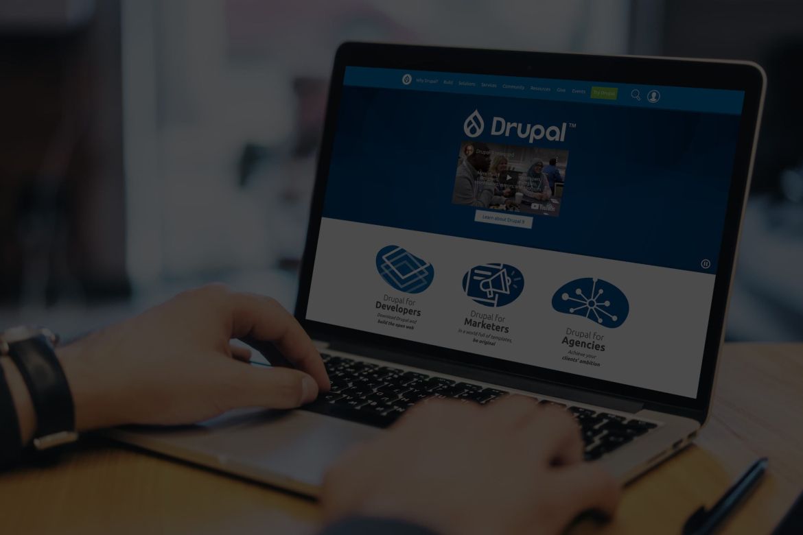 Drupal website on laptop