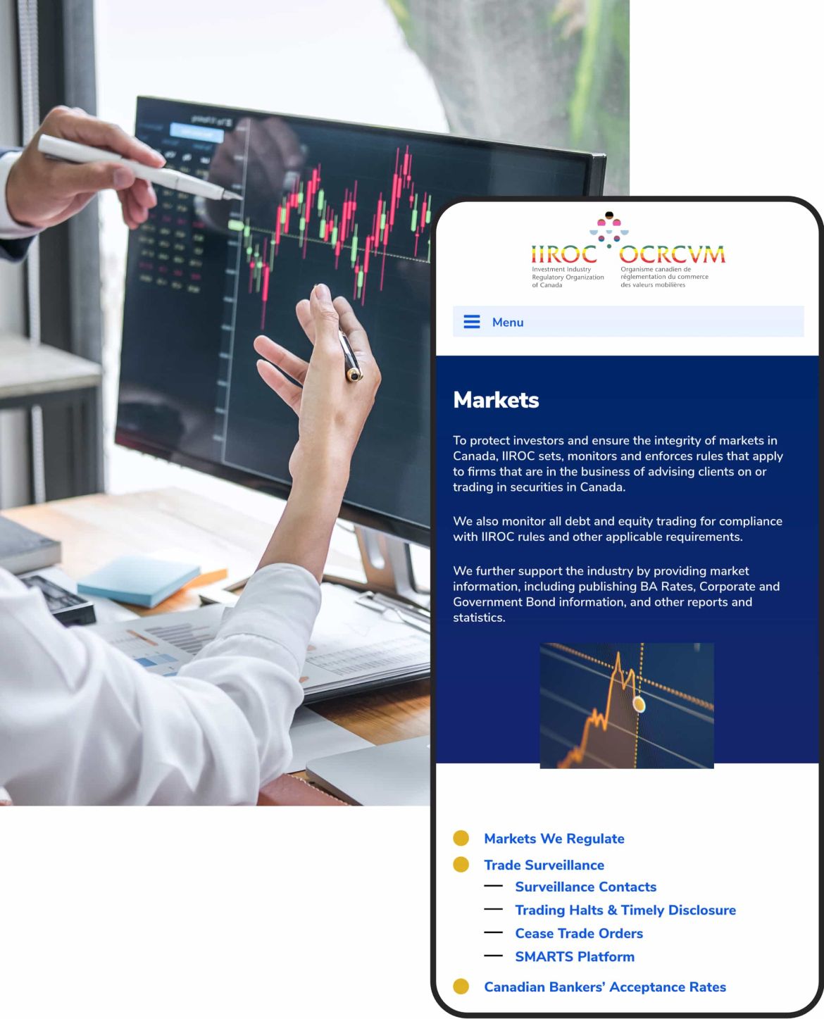 IIROC Mobile webpage preview.