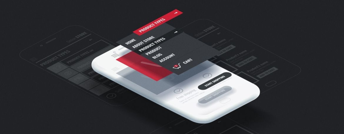Mobile site layout rendered in a phone.