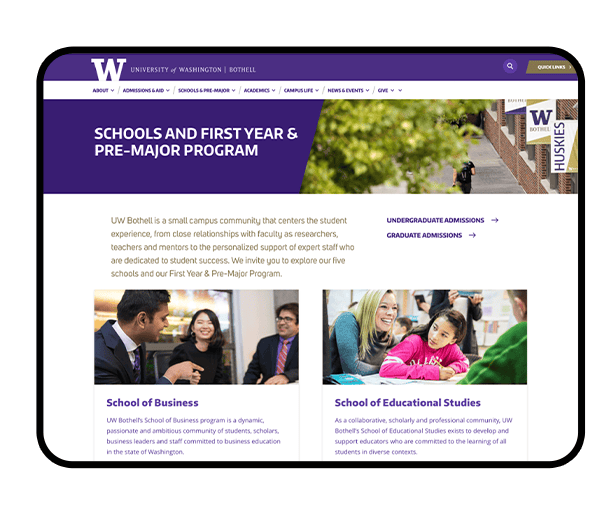 Tablet display of Bothell Site