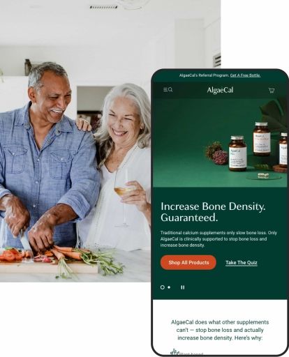 AlgaeCal mobile preview.
