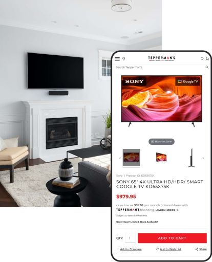 Tepperman's webpage on mobile.