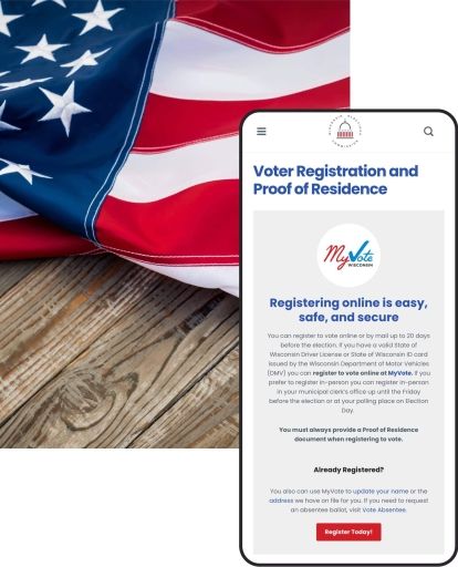 Wisconsin mobile site preview.