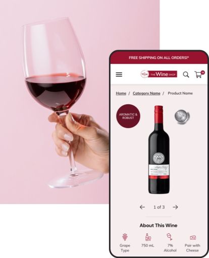 Wine Shop mobile preview.