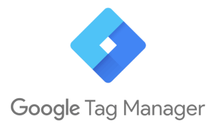 Google Tag Manager Logo in blue with "Google Tag Manager" in gray underneath