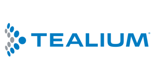 Tealium logo in grey and blue next to "Tealium" in blue