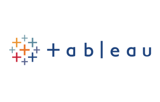 Clogo comprised of 8 plus signs of different colours followed by "tableau" in blue