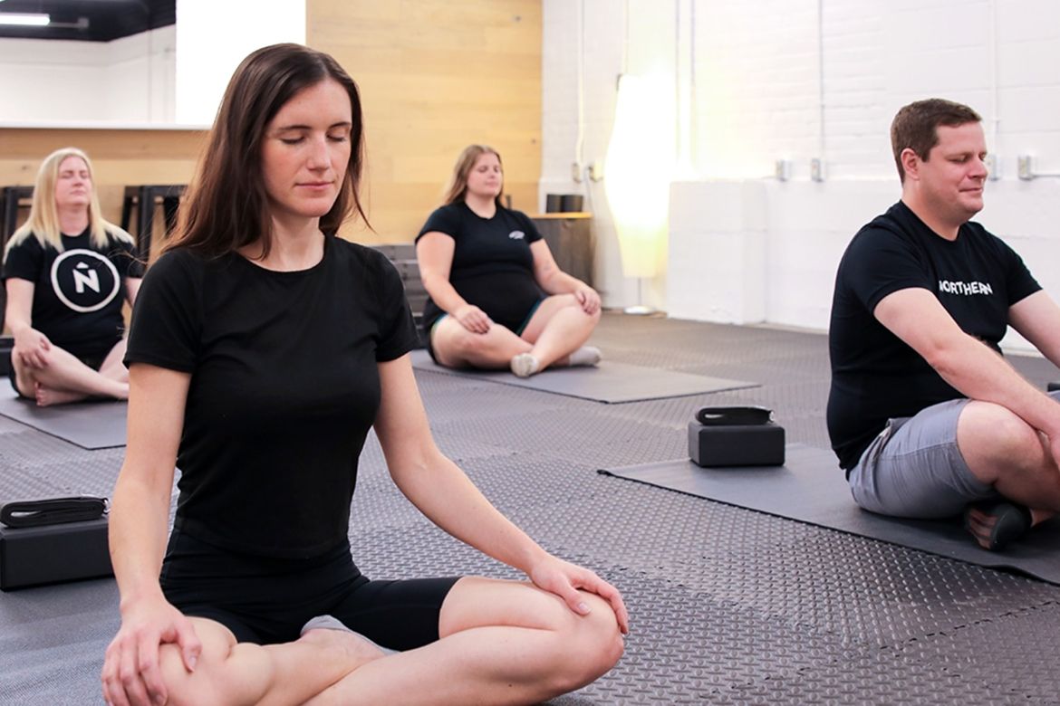 Northerners doing yoga in Northern yoga studio