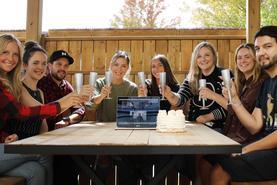 Northern team on patio