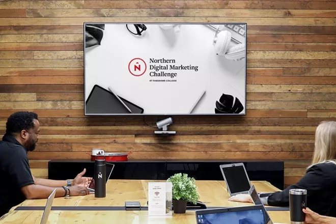 Northern and Fanshawe Digital Marketing Challenge on screen