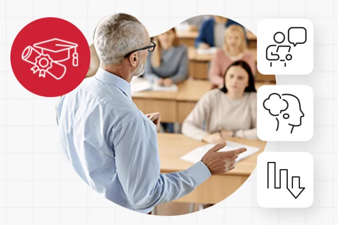 Professor teaching class